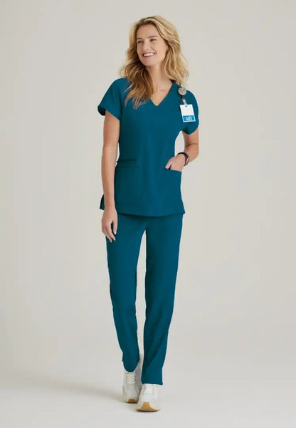 Barco Unify Women's 4 Pocket V-Neck Top - Bahama - The Uniform Store
