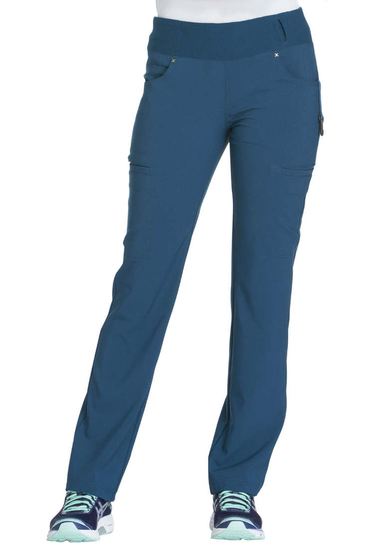 Cherokee Mid-Rise Straight Leg Pull-on Pant - Caribbean - The Uniform Store