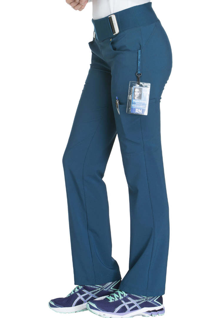 Cherokee Mid-Rise Straight Leg Pull-on Pant - Caribbean - The Uniform Store