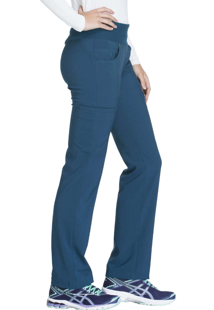 Cherokee Mid-Rise Straight Leg Pull-on Pant - Caribbean - The Uniform Store