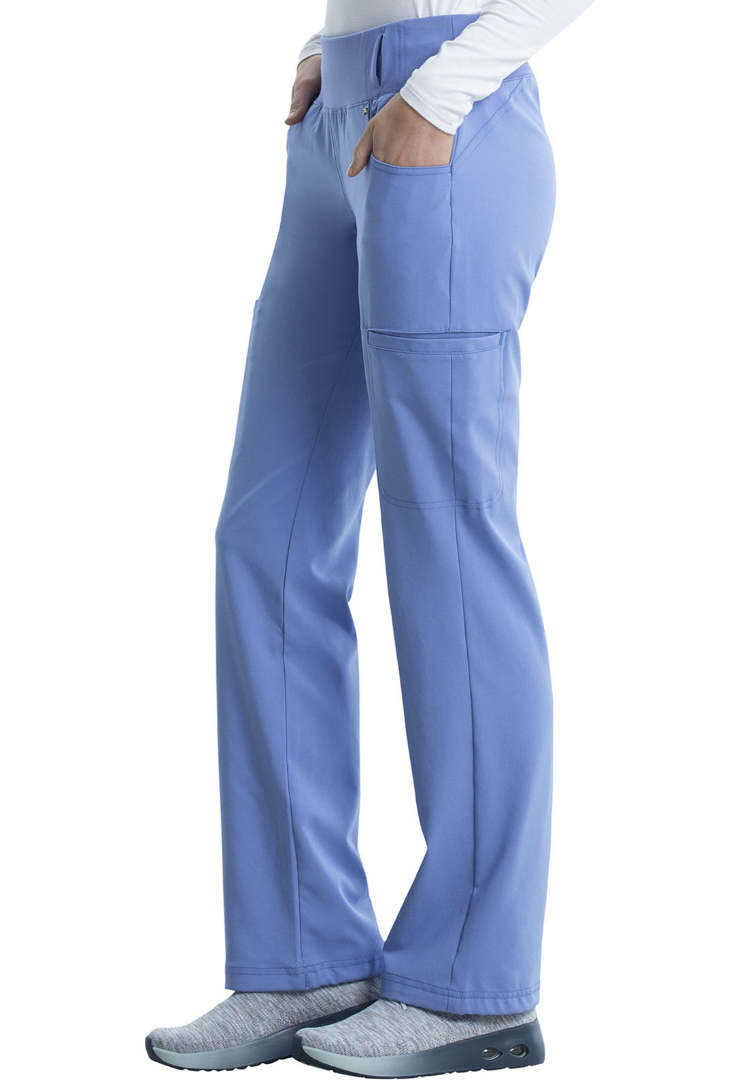 Cherokee Mid-Rise Straight Leg Pull-on Pant - Ceil - The Uniform Store