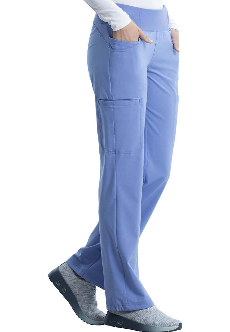 Cherokee Mid-Rise Straight Leg Pull-on Pant - Ceil - The Uniform Store