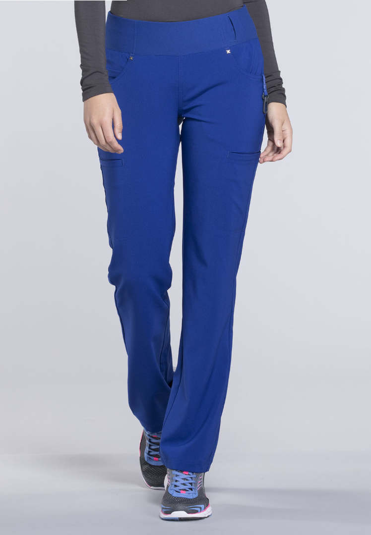 Cherokee Mid-Rise Straight Leg Pull-on Pant - Galaxy Blue - The Uniform Store