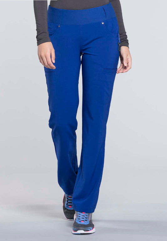 Cherokee Mid-Rise Straight Leg Pull-on Pant - Galaxy Blue - The Uniform Store