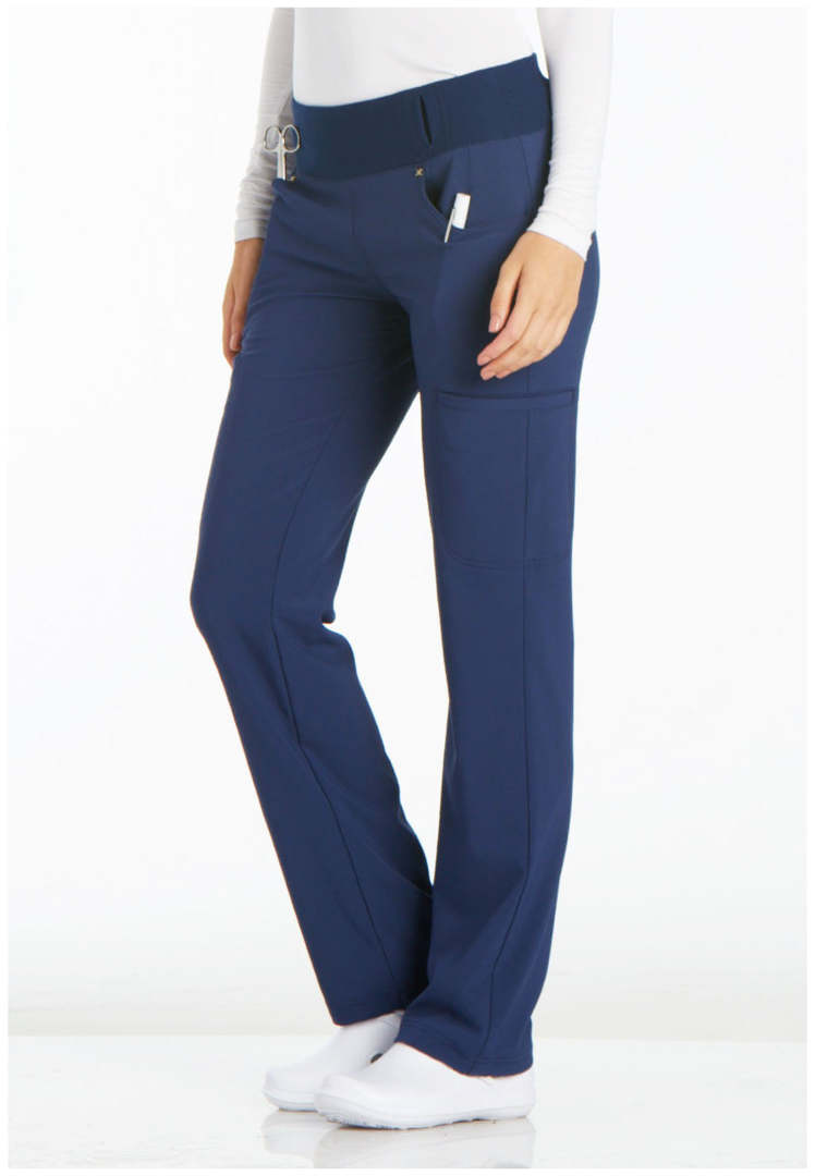 Cherokee Mid-Rise Straight Leg Pull-on Pant - Navy - The Uniform Store