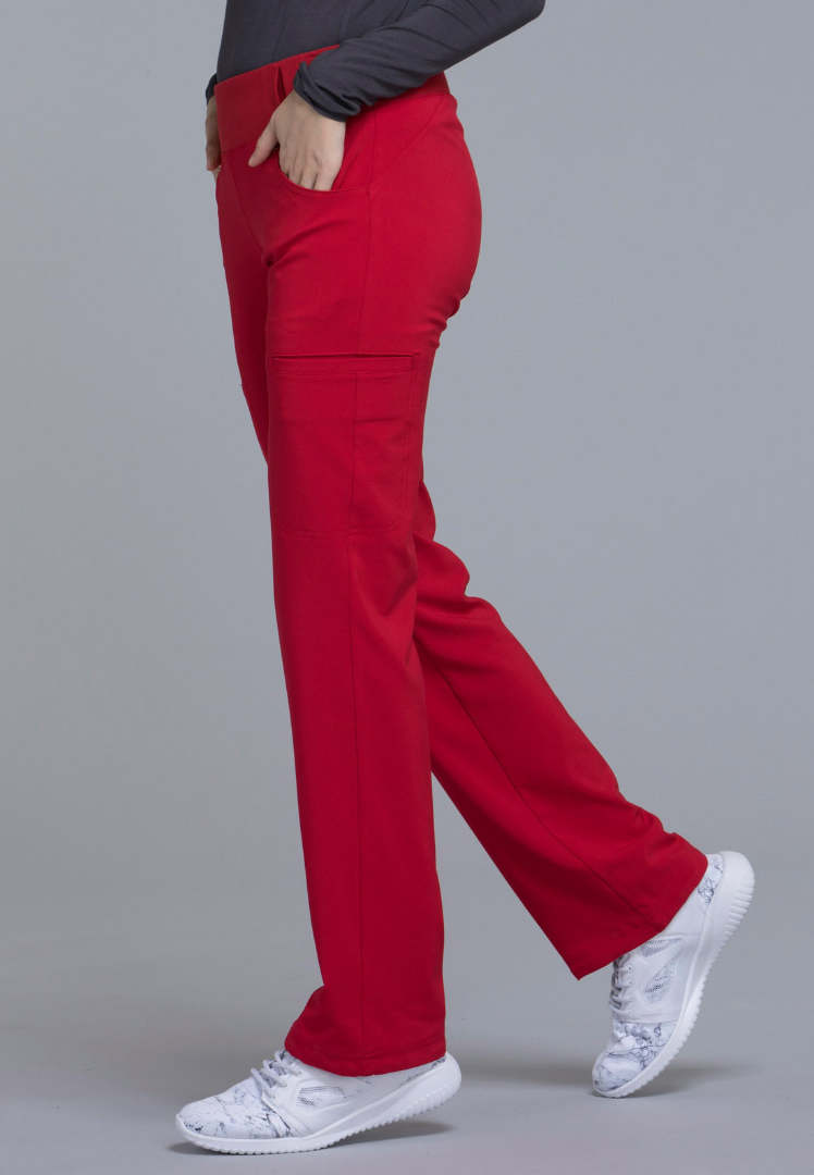 Cherokee Mid-Rise Straight Leg Pull-on Pant - Red