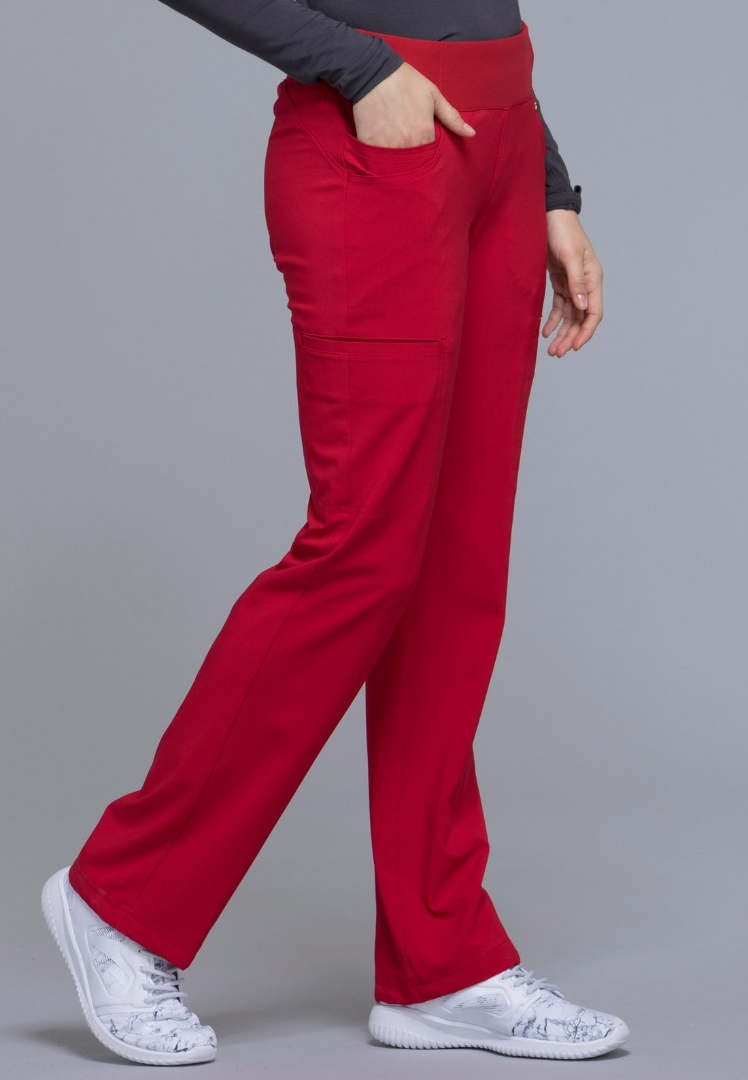 Cherokee Mid-Rise Straight Leg Pull-on Pant - Red