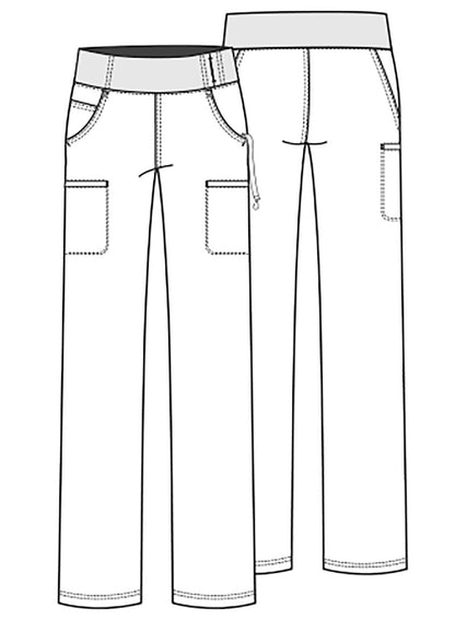 Cherokee Mid-Rise Straight Leg Pull-on Pant - Pewter - The Uniform Store