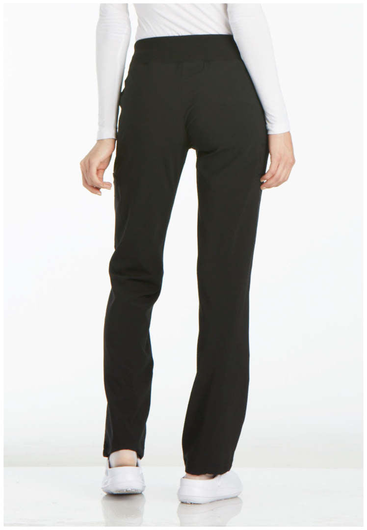 Cherokee Mid-Rise Straight Leg Pull-on Pant - Black - The Uniform Store