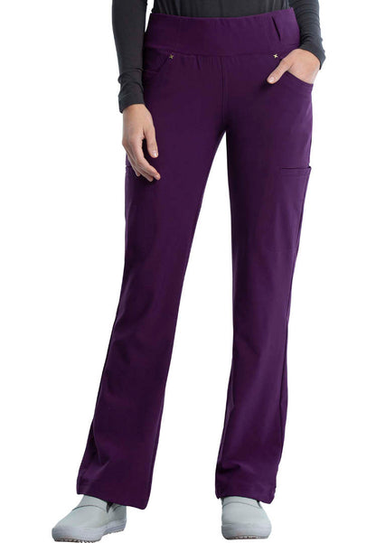 Mid-Rise Straight Leg Pull-on Pant - Eggplant