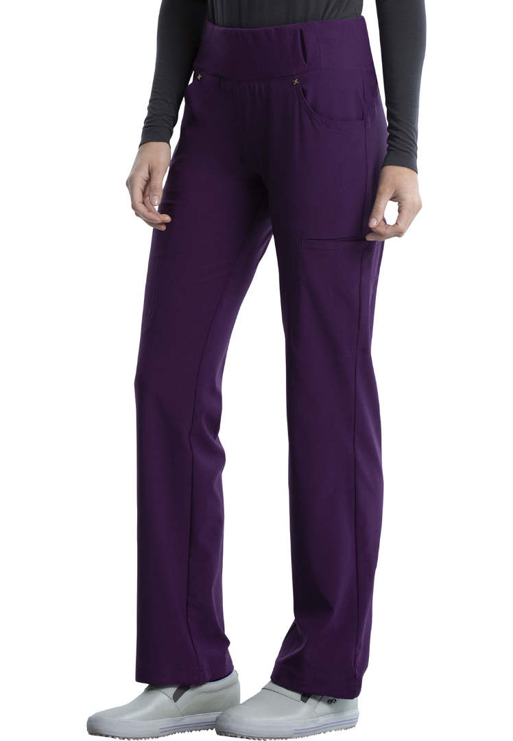 Cherokee Mid-Rise Straight Leg Pull-on Pant - Eggplant