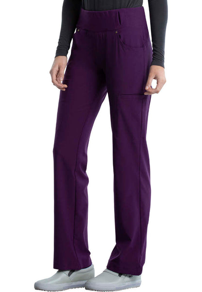 Mid-Rise Straight Leg Pull-on Pant - Eggplant