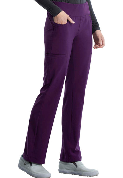 Mid-Rise Straight Leg Pull-on Pant - Eggplant