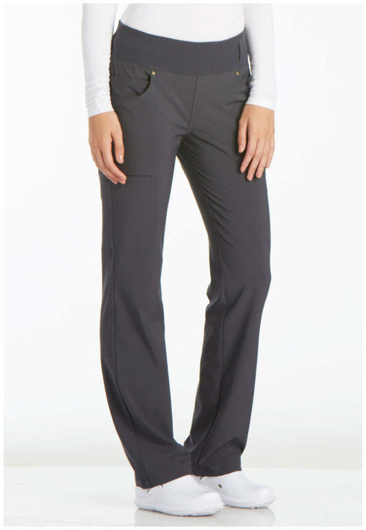 Cherokee Mid-Rise Straight Leg Pull-on Pant - Pewter - The Uniform Store