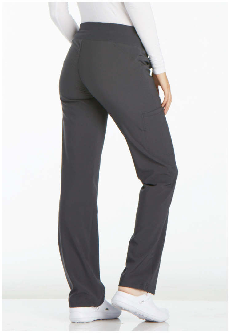 Cherokee Mid-Rise Straight Leg Pull-on Pant - Pewter - The Uniform Store