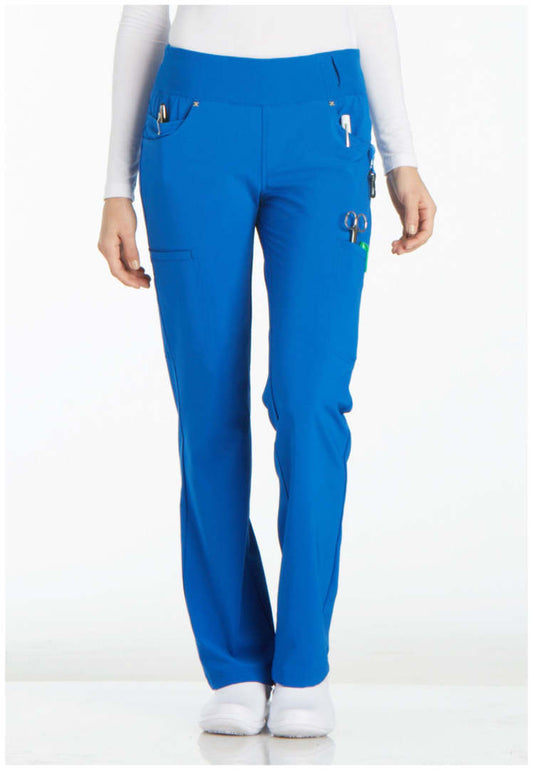 Cherokee Mid-Rise Straight Leg Pull-on Pant - Royal Blue - The Uniform Store