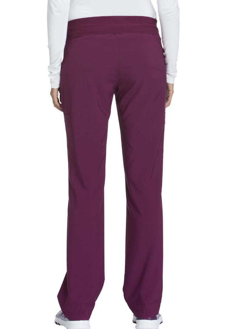 Cherokee Mid-Rise Straight Leg Pull-on Pant - Wine - The Uniform Store