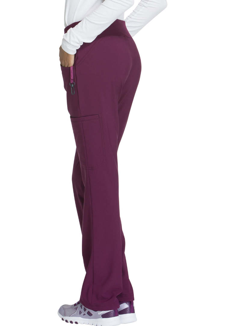 Cherokee Mid-Rise Straight Leg Pull-on Pant - Wine - The Uniform Store