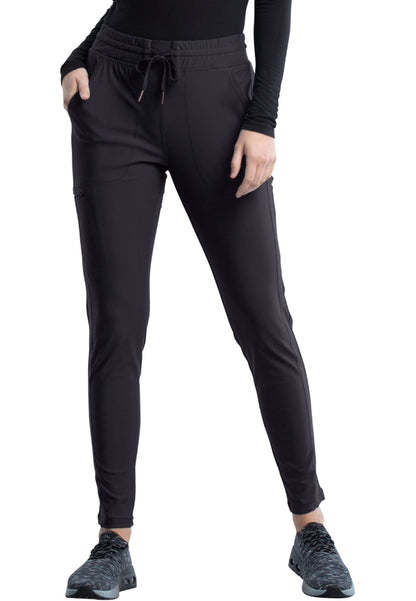 Mid-Rise Tapered Leg Drawstring Pant - Pewter