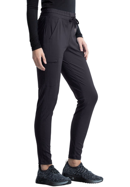 Mid-Rise Tapered Leg Drawstring Pant - Pewter