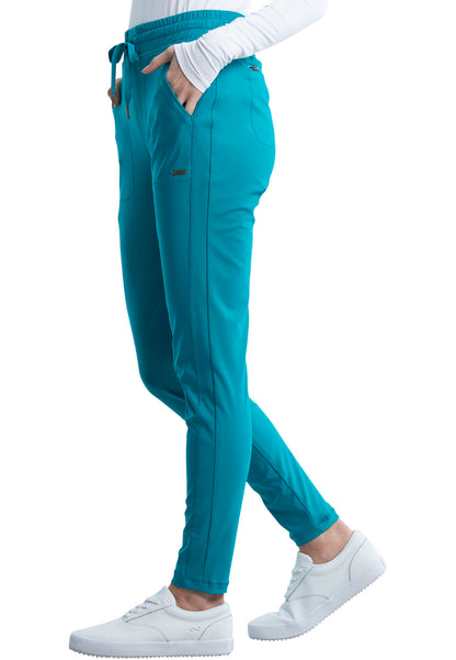 Mid-Rise Tapered Leg Drawstring Pant - Teal