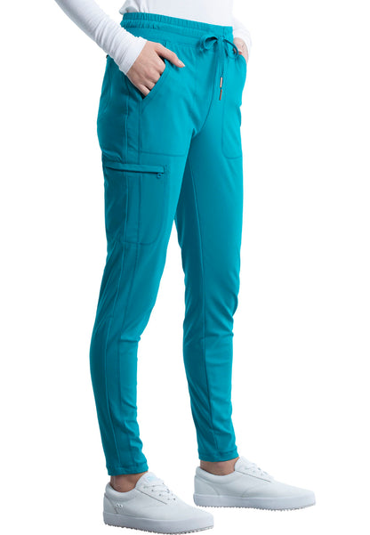 Mid-Rise Tapered Leg Drawstring Pant - Teal