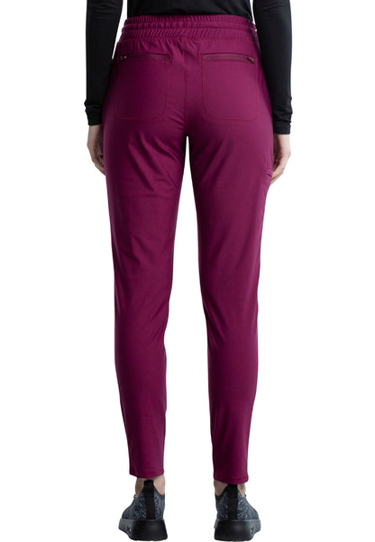 Mid-Rise Tapered Leg Drawstring Pant - Wine
