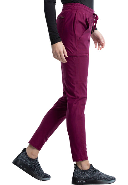 Mid-Rise Tapered Leg Drawstring Pant - Wine
