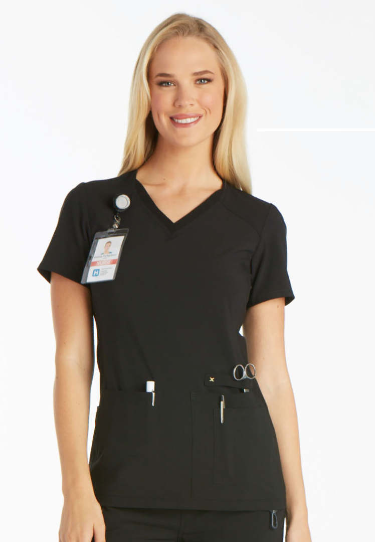 Cherokee iFlex V-Neck Scrub Top - Black