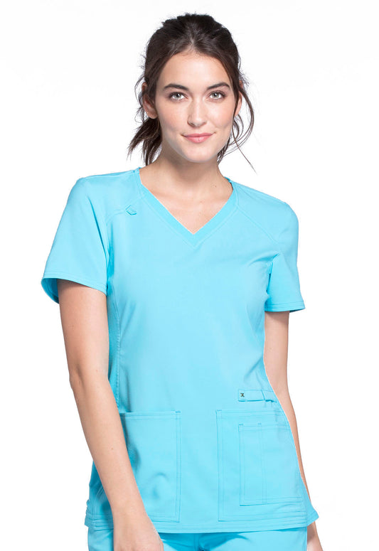 Cherokee iFlex V-Neck Scrub Top - Turquoise