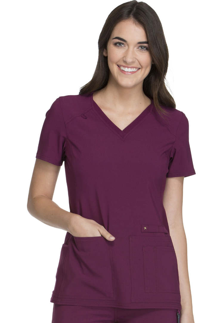 Cherokee iFlex V-Neck Scrub Top - Wine