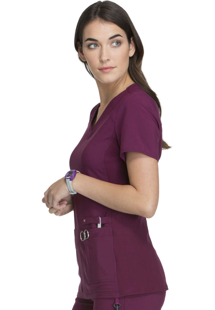 Cherokee iFlex V-Neck Scrub Top - Wine