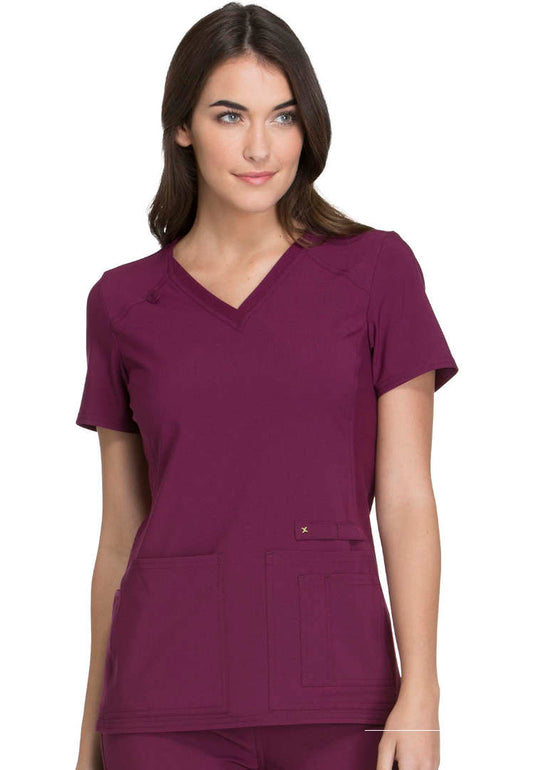 Cherokee iFlex V-Neck Scrub Top - Wine