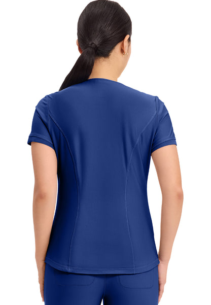 Curved Hemline V-Neck Scrub Top - Galaxy