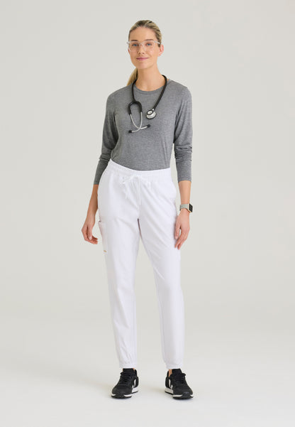 Terra 6-Pocket Mid-Rise Cargo Pant - White