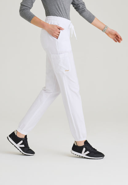 Terra 6-Pocket Mid-Rise Cargo Pant - White
