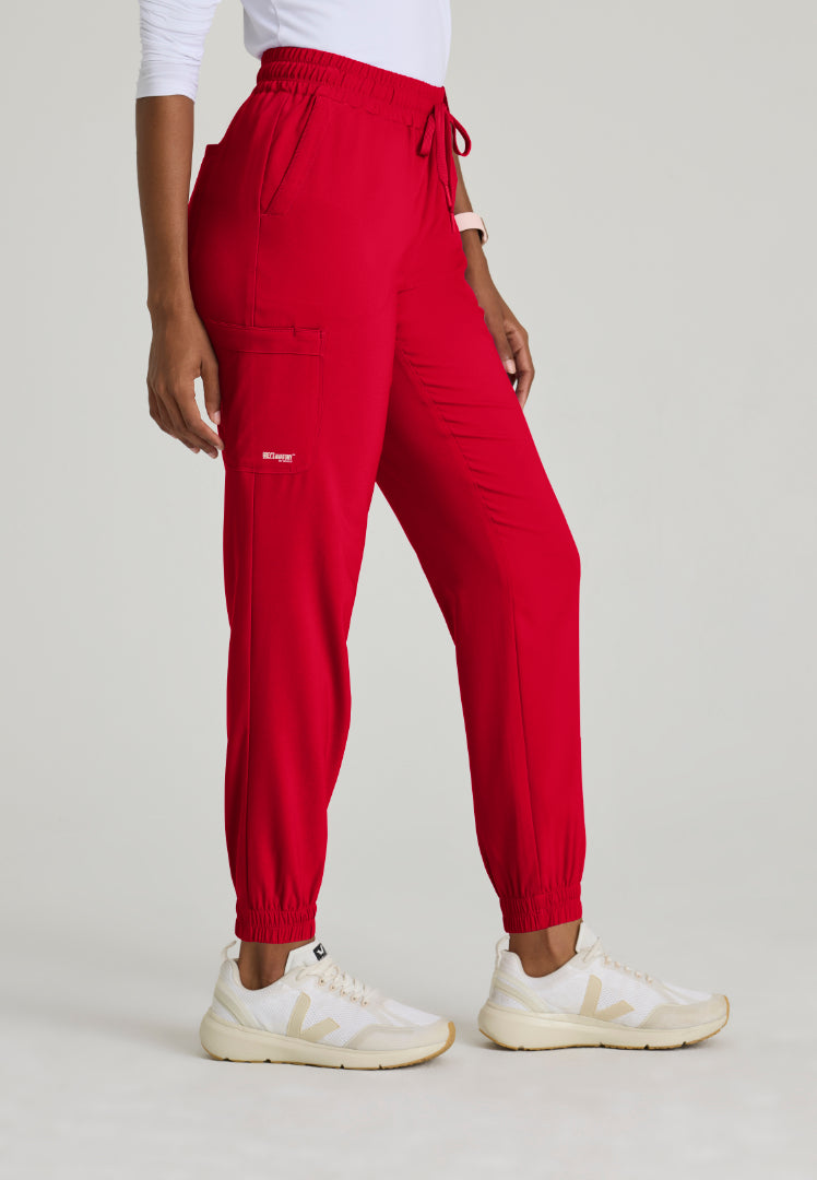 Grey's Anatomy™ Evolve "Terra" 6-Pocket Mid-Rise Cargo Pant - True Red