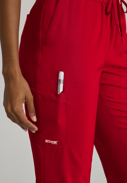 Pantalón cargo de tiro medio Terra con 6 bolsillos - Rojo intenso