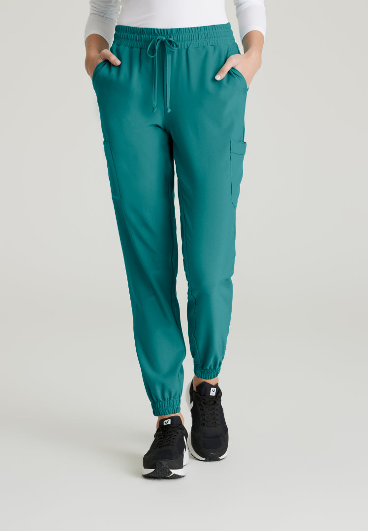 Grey's Anatomy™ Evolve "Terra" 6-Pocket Mid-Rise Cargo Pant - Teal