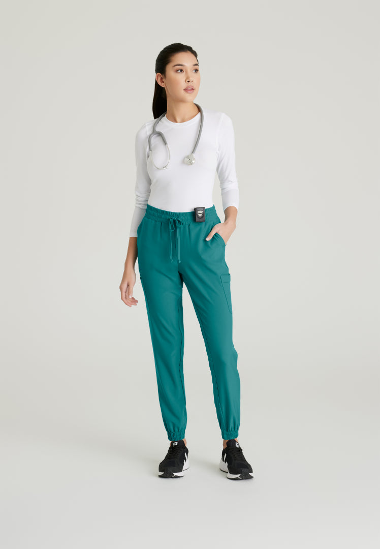 Grey's Anatomy™ Evolve "Terra" 6-Pocket Mid-Rise Cargo Pant - Teal