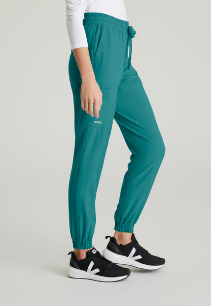 Pantalon cargo taille mi-haute 6 poches « Terra » de Grey's Anatomy Evolve - Bleu sarcelle