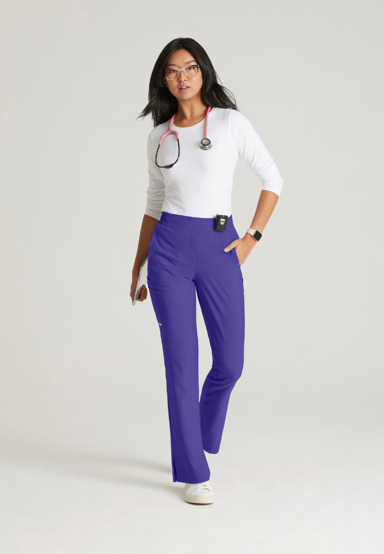 Grey's Anatomy™ Evolve "Cosmo" 6-Pocket Mid-Rise Tapered Leg Pant - New Grape