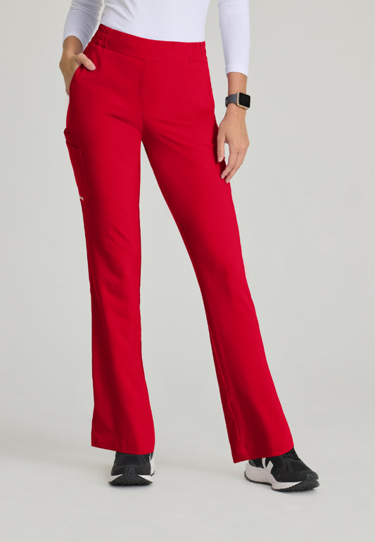 Grey's Anatomy™ Evolve "Cosmo" 6-Pocket Mid-Rise Tapered Leg Pant - True Red