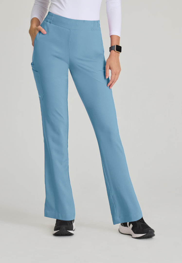 Grey's Anatomy™ Evolve "Cosmo" 6-Pocket Mid-Rise Tapered Leg Pant - Ocean Mist