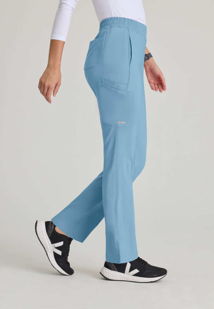 Grey's Anatomy™ Evolve "Cosmo" 6-Pocket Mid-Rise Tapered Leg Pant - Ocean Mist