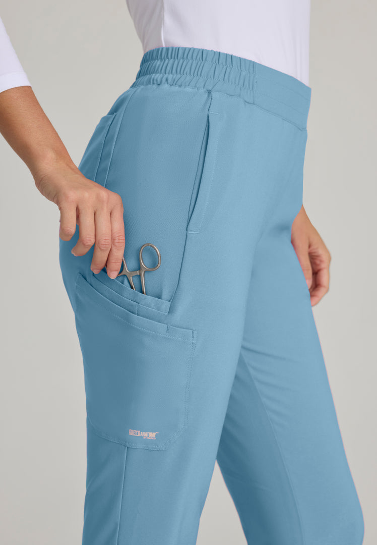 Grey's Anatomy™ Evolve "Cosmo" 6-Pocket Mid-Rise Tapered Leg Pant - Ocean Mist