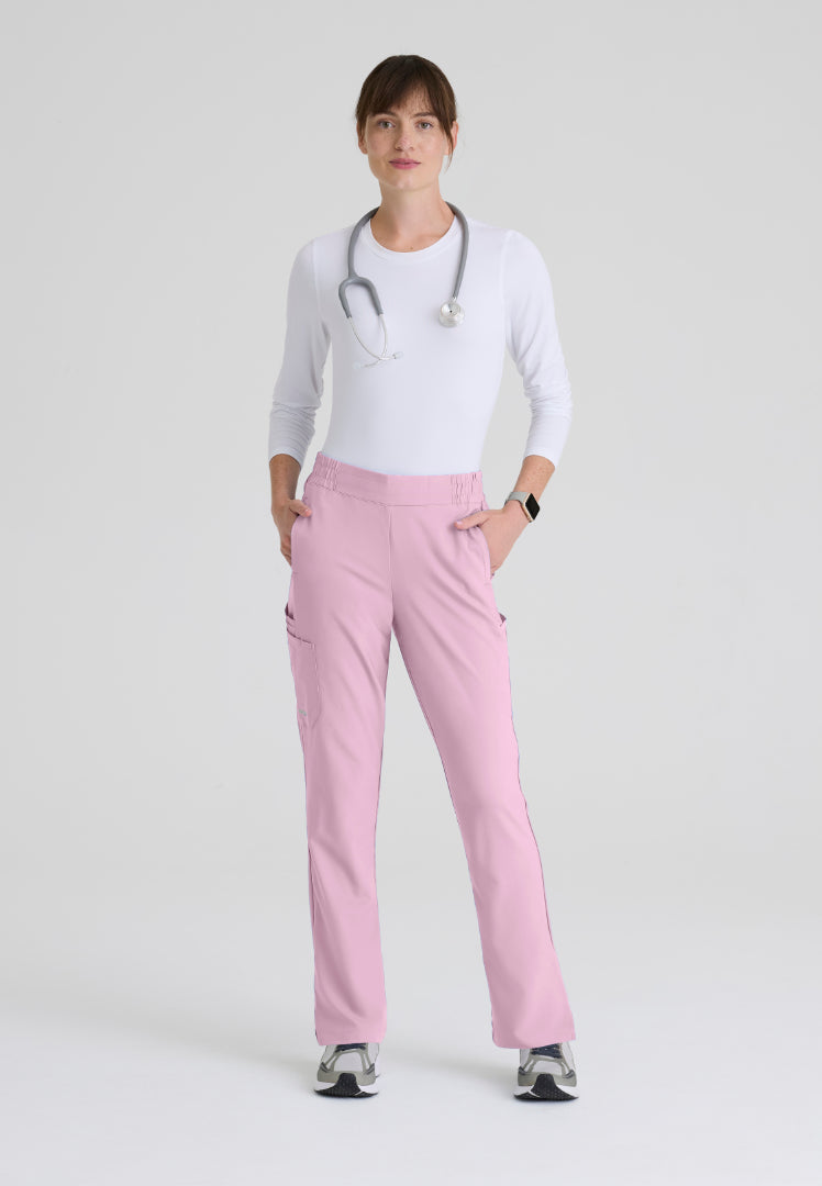 Cosmo 6-Pocket Mid-Rise Tapered Leg Pant - Misty Pink
