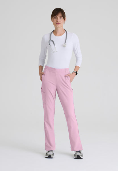Cosmo 6-Pocket Mid-Rise Tapered Leg Pant - Misty Pink