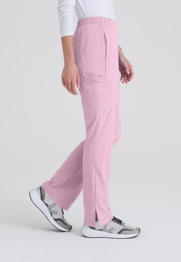 Cosmo 6-Pocket Mid-Rise Tapered Leg Pant - Misty Pink
