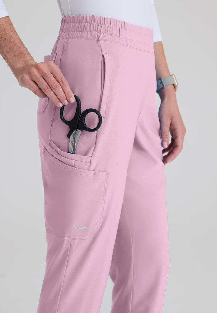 Cosmo 6-Pocket Mid-Rise Tapered Leg Pant - Misty Pink
